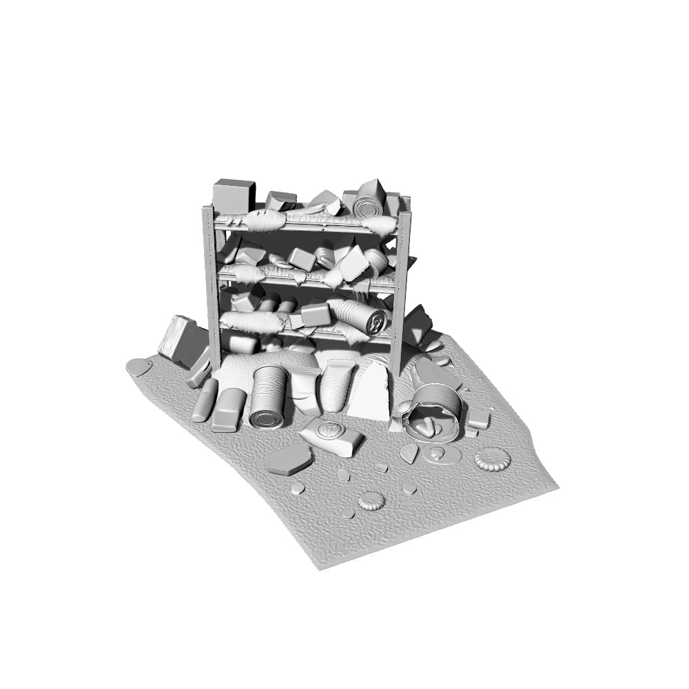 MRY-SFW LYTS323 3D Printed Post-Apocalyptic Supermarket Scavenging Diorama Set with Survivor Figures for Tabletop Wargaming