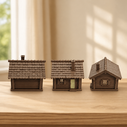 RHF0418 Farm-style log cabin Desktop Ornament Sand Table Architecture Architectural Model Miniature House Small-scale Landscaping