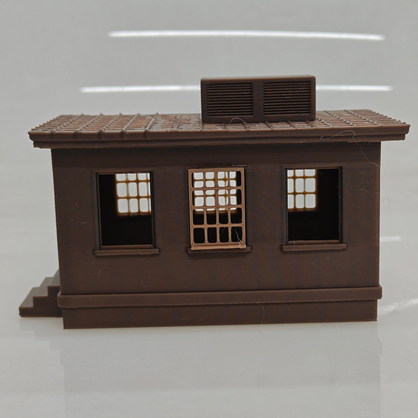 RHF0445 Flat-roof small industrial building with air conditioner Desktop Ornament Sand Table Architecture Architectural Model Miniature House Small-scale Landscaping