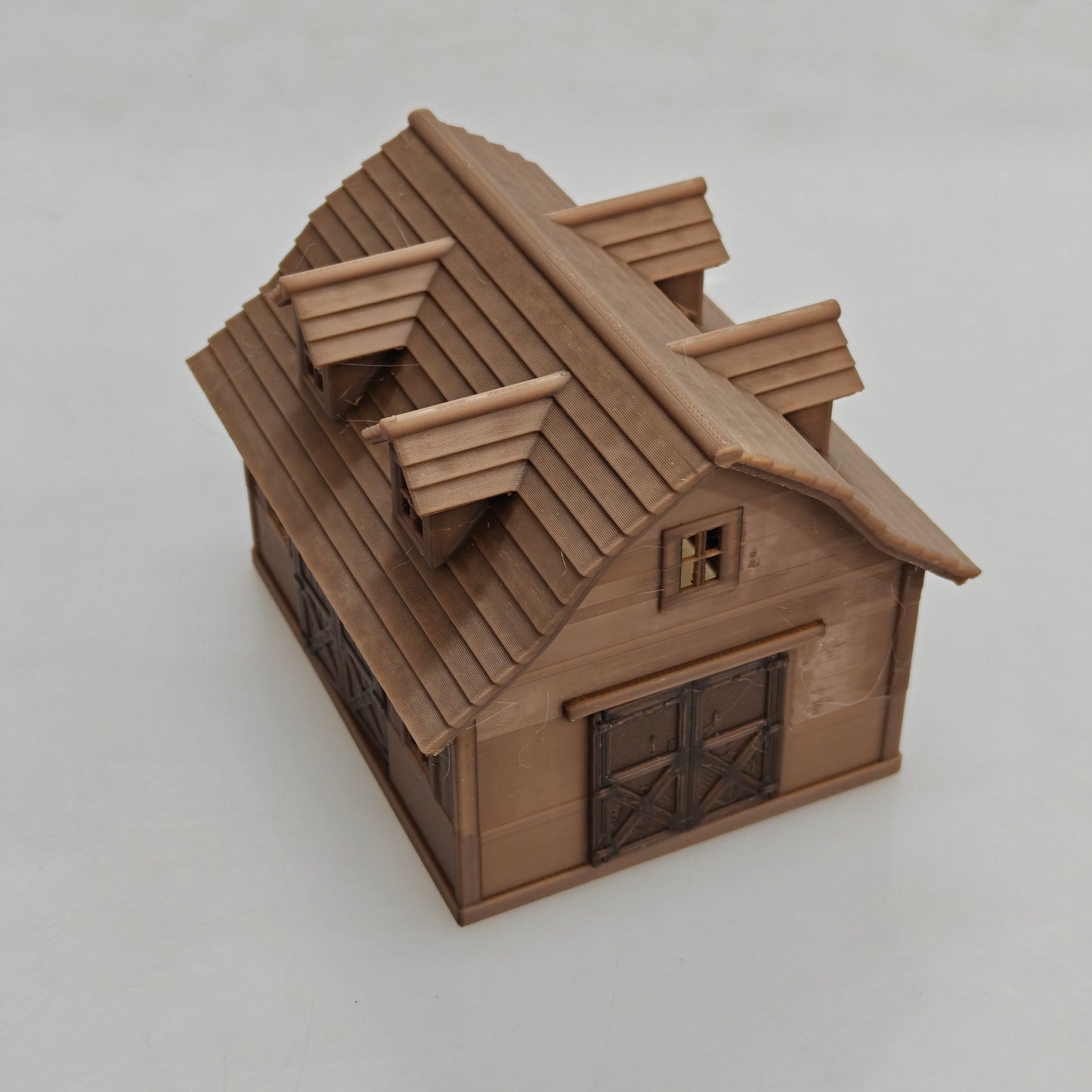 RHF0444 Triangular-roof wooden house with multiple windows Desktop Ornament Sand Table Architecture Architectural Model Miniature House Small-scale Landscaping