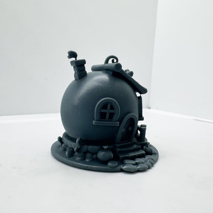 LYTS178 3D Printed Pomelo-Shaped Fairy House - Whimsical Fantasy Style Miniature Scene Decoration