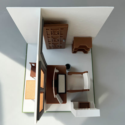 RHF1011 Summer Retreat Hut 3D Printing DIY Miniature Scenes Dollhouse Frame Creative Decorations Desktop Scenarios Mini Models 12-Inch BJD OB Doll