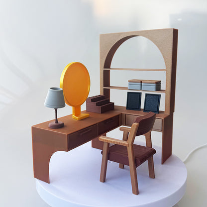 RHF12212  Dressing Table Powder Room BJD Dollhouse Furniture OB Dollhouse Furniture 3D Printed  Miniature Dollhouse Furniture