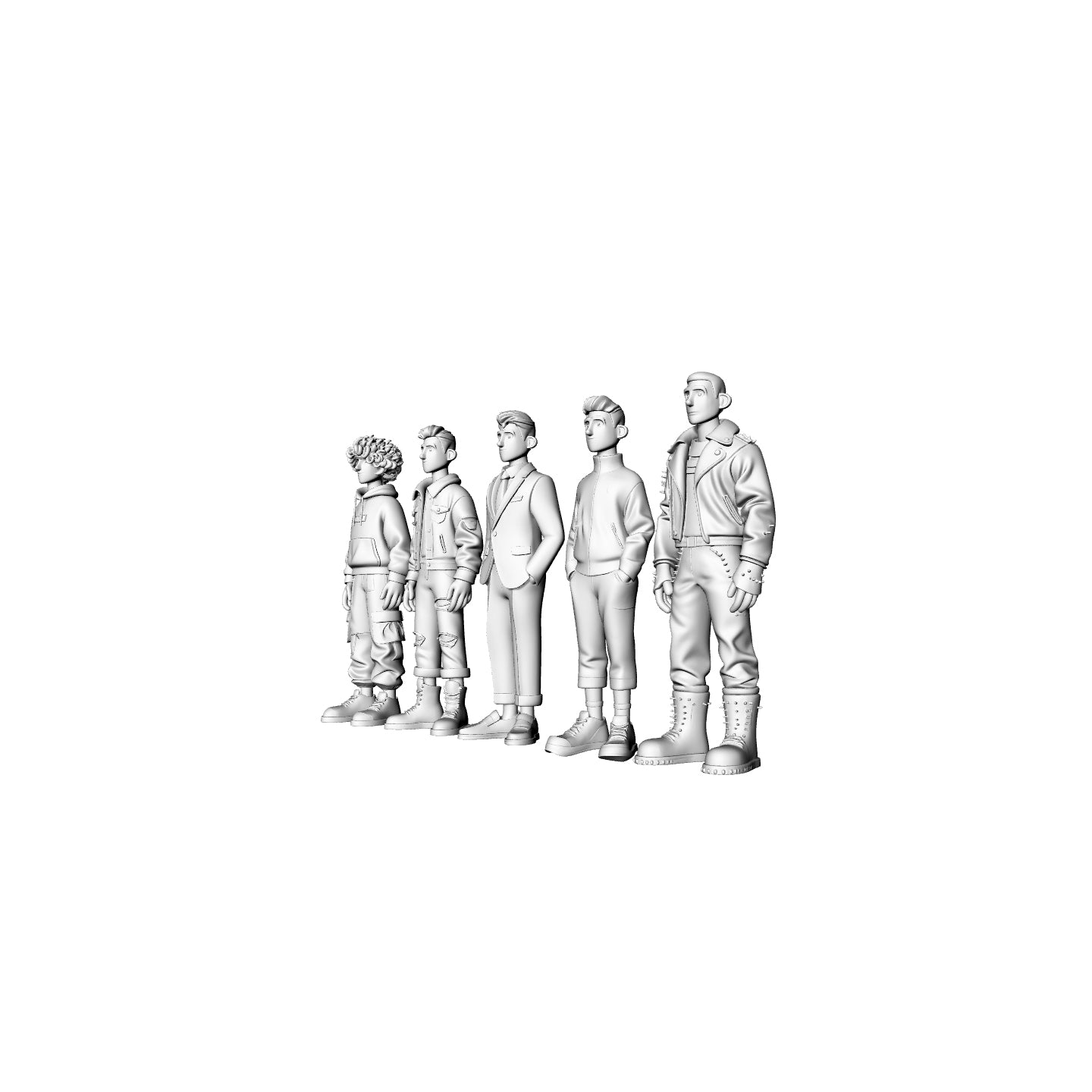 Yao's Studio LYTR069 High Detail Modern Male Character Figures, Unpainted Resin 3D Print Models for Hobbyists 1set