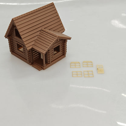 RHF0428 Farm Spire Attic Log Cabin Desktop Ornament Sand Table Architecture Architectural Model Miniature House Small-scale Landscaping