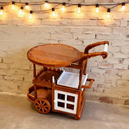 RHF12242 Dining Cart Flower Stand 3D printing DIY miniature scenes dollhouses creative ornaments desktop scenes and miniature models for BJD and OB dolls dining cart flower stand