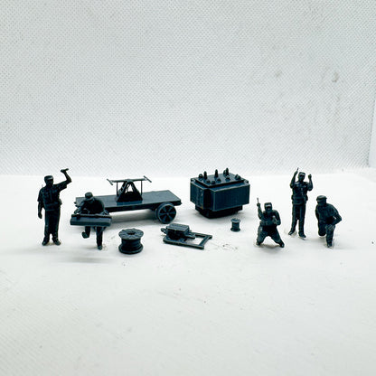 Yao's Studio LYTS075 Diorama 3D Railway Train Scene Railway Maintenance Equipment Set