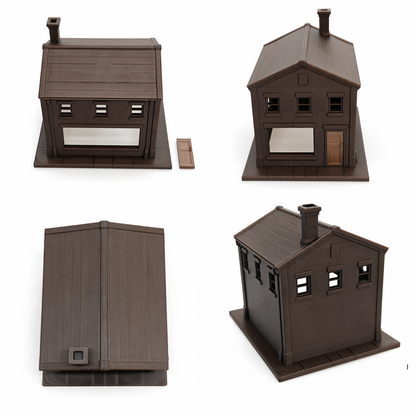RHF0447 Triangular-roof wooden house with windows Desktop Ornament Sand Table Architecture Architectural Model Miniature House Small-scale Landscaping