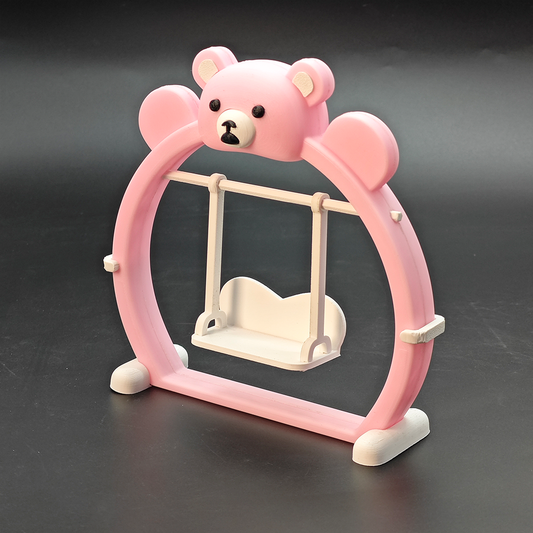 LYTP121033 1/12 Bear Swing 3D Printing DIY Miniature Scenes, Dollhouses, Creative Ornaments, Desktop Displays, Mini Models, 1/12 Scale, BJD OB Dolls