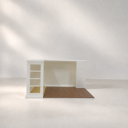 RHF0406 Modern Indoor Scene Frame, Universal Base for Action Figures Desktop Ornament Creative DIY Hut Dollhouse Background House Model Home Background Miniature Model