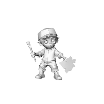 MRY-SFW LYGR301 3D Printed Chibi Zombie Miniatures, Post-Apocalyptic Kid-Style Figures for Tabletop Games & Collectibles
