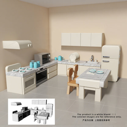 Yao's Studio LYTS086 3D Printed Miniature Model Cartoon-Style Modern Kitchen Furniture Set
