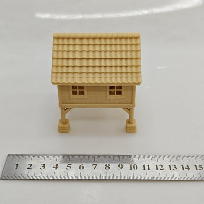 RHF0437 Elevated wooden house Desktop Ornament Sand Table Architecture Architectural Model Miniature House Small-scale Landscaping