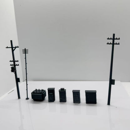 Yao's Studio LYTS085 3D Printed Model Industrial Equipment Set Utility Pole Transformer Electric Tower High-Voltage Electrical Box