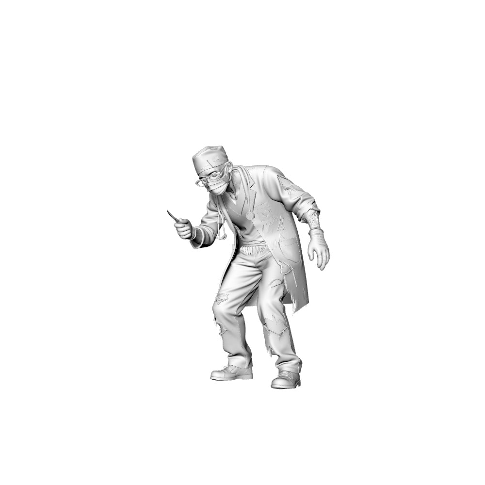 MRY-SFW LYGR310 3D Printed Hospital Medical Staff Zombie Set - Surgeon Nurse Paramedic Pharmacist Attendant Unpainted Model