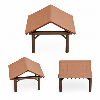 RHF0421 Farm-style small thatched shed Desktop Ornament Sand Table Architecture Architectural Model Miniature House Small-scale Landscaping