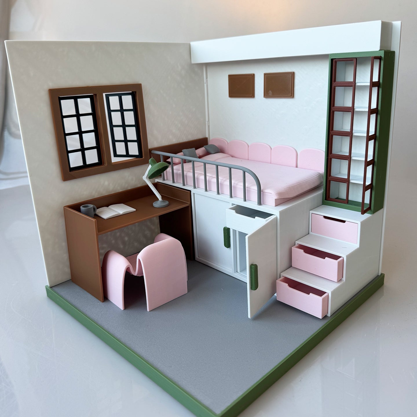 RHF1013 Summer Retreat Hut 3D Printing DIY Miniature Scenes Dollhouse Frame Creative Decorations Desktop Scenarios Mini Models 12-Inch BJD OB Doll
