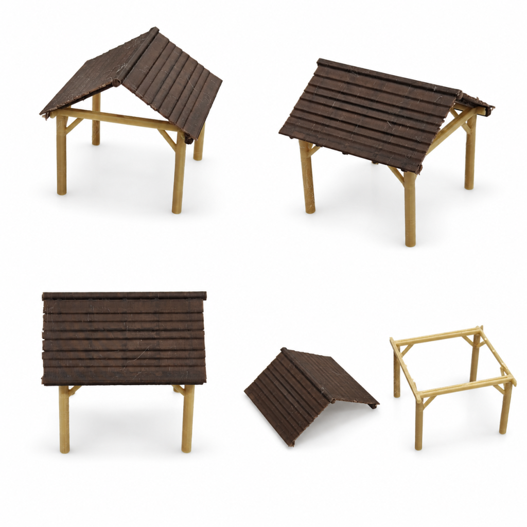 RHF0422 Farm-style Sunshade Canopy Desktop Ornament Sand Table Architecture Architectural Model Miniature House Small-scale Landscaping