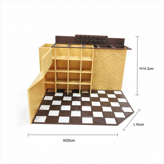 RHF0402 Vintage Street Shop Miniature Scene Frame, Single-Si – LCD 3D printed resin model kit, image 1