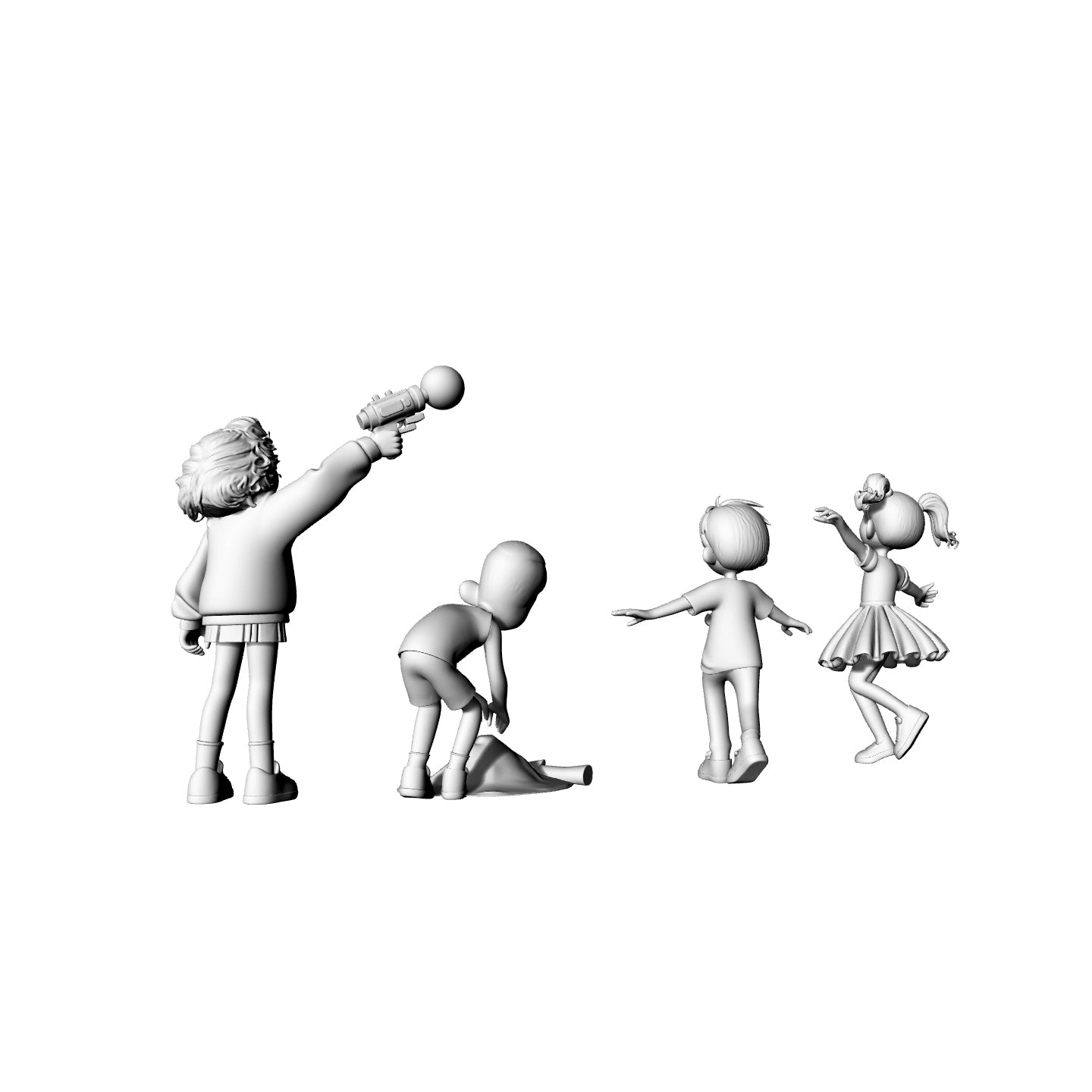 Yao's Studio LYTR077  Cute Playground Kids 3D Print Model Set | DIY Figurines for Desk Decor & Gifts 1set