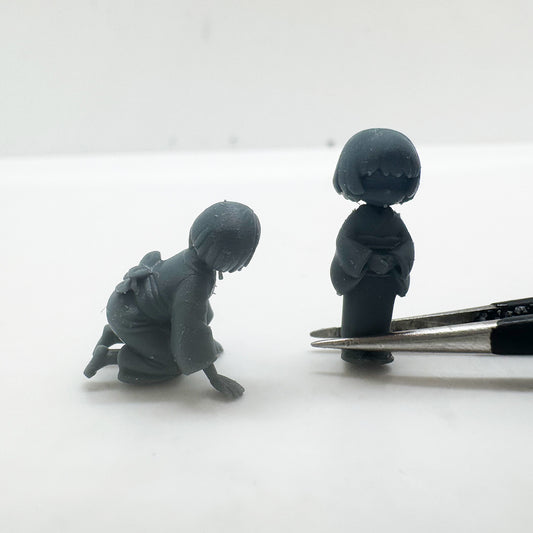 MRY-SFW MRY-SFW LYTS144 3D Printed Miniature Kimono Figures - Standing & Crawling Poses Diorama Scene Model Decoration Accessories HO Scale