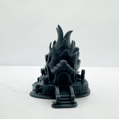 LYTS190 Dragon Fruit House Miniature Model - 3D Printed Fairy Tale Diorama Decor Ornament
