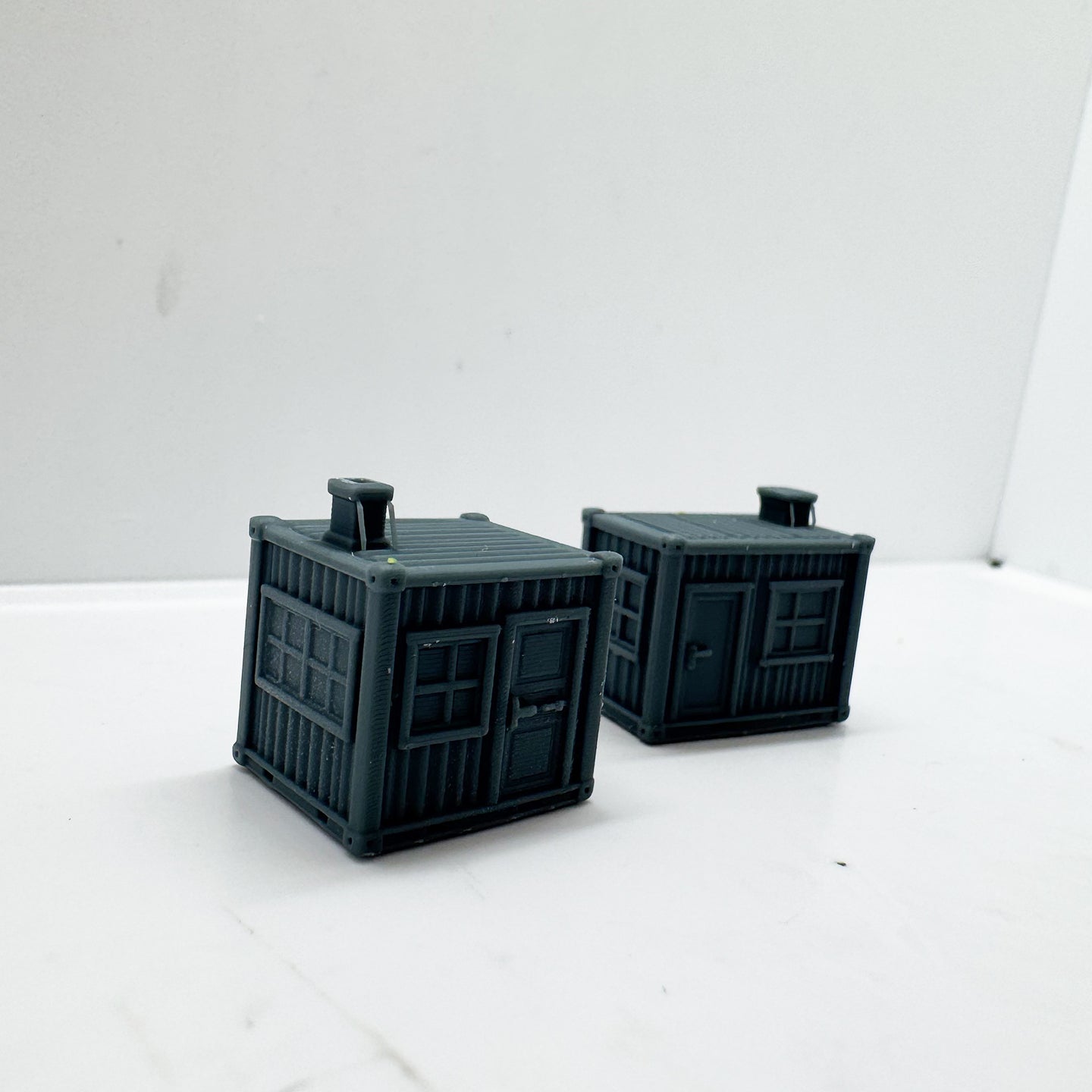 LYTS170 3D Printed Industrial-Style Container Hut Miniature Model - Diorama Decor