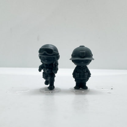 MRY-SFW LYTS151 3D Printed Q-Style Modern Military Figurines Helmet Tactical Gear Themed Trendy Toy Models for Collection Displa