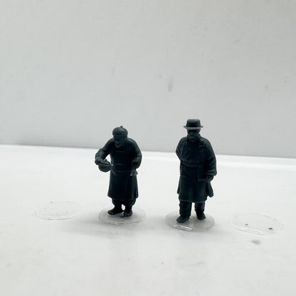 MRY-SFW LYTS141 3D Printed Republican Era Retro Market Vendor 3psc Teahouse Keeper & Peddler Figure Models for Old Street Diorama HO Scale