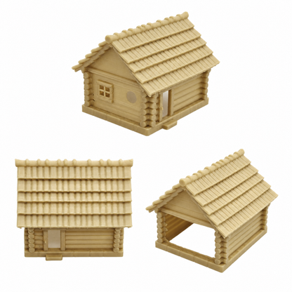 RHF0426 Farm-style bird-keeping wooden house with round windows Desktop Ornament Sand Table Architecture Architectural Model Miniature House Small-scale Landscaping