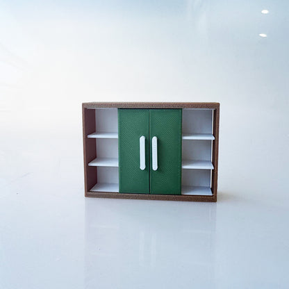 RHF12209  Brown and Green Double Door Hanging Cabinet  Dollhouse Miniature 3D Printed