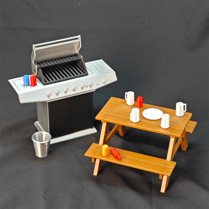 LYTP121025 1/12 Backyard Barbecue 3D Printing DIY Miniature Scenes Dollhouses Creative Ornaments Desktop Displays Mini Models 1/12 Scale BJD OB Dolls Blind Box Figurines & Dolls