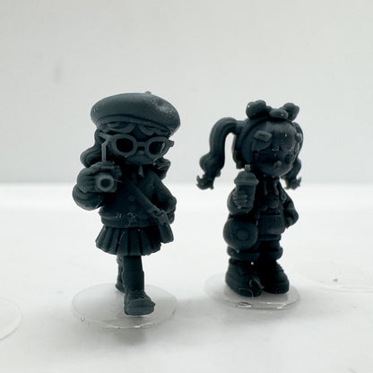 MRY-SFW MRY-SFW LYTS145 3D Printed Cute Q Style Girls School Casual Style Trendy Figurine Models for Collection Display HO Scale