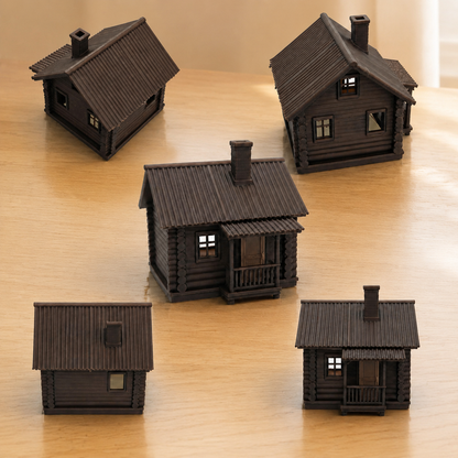 RHF0435 Small wooden house with many windows in the forest D – LCD 3D printed resin model kit, image 1