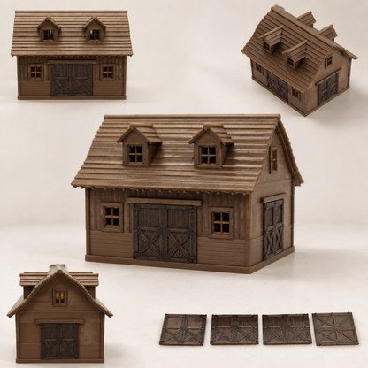 RHF0444 Triangular-roof wooden house with multiple windows Desktop Ornament Sand Table Architecture Architectural Model Miniature House Small-scale Landscaping