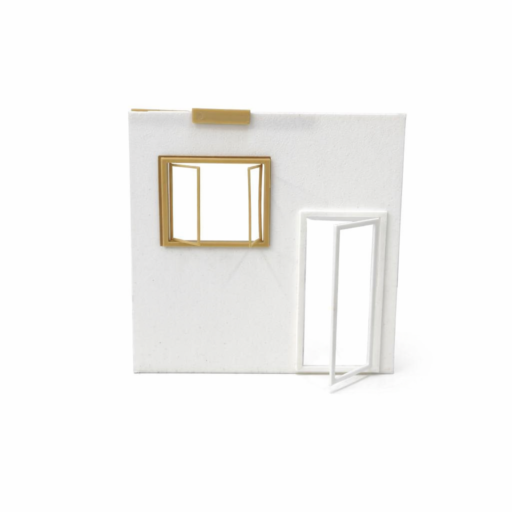 RHF0413 Modern Street Corner Shop Miniature Framework Single-Sided Display Empty Box Scene Transformation Universal Desktop Ornament Creative DIY Hut