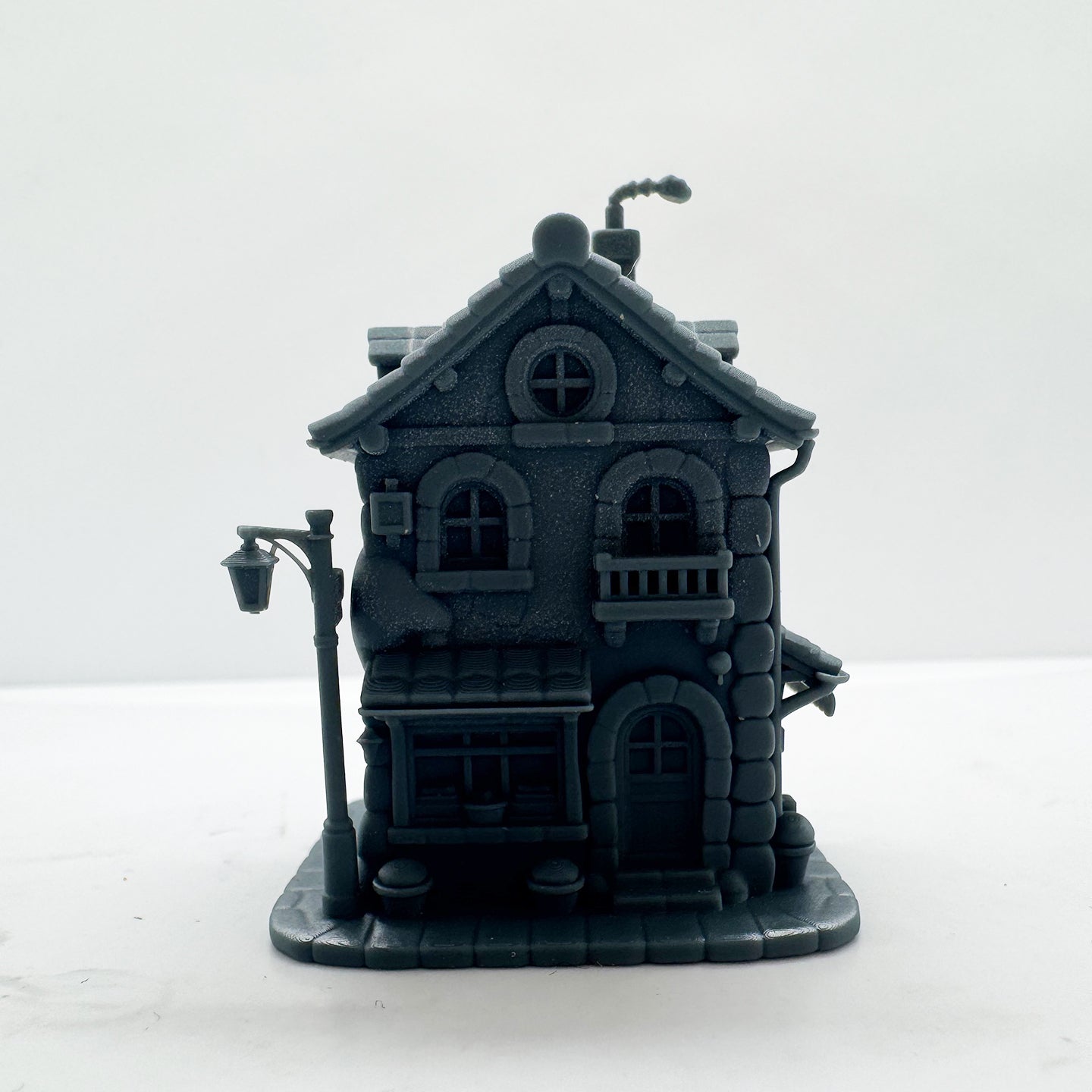 LYTS184 3D Printed Fairy-Tale Stone Cottage Miniature Model - Railroad Diorama Ornament