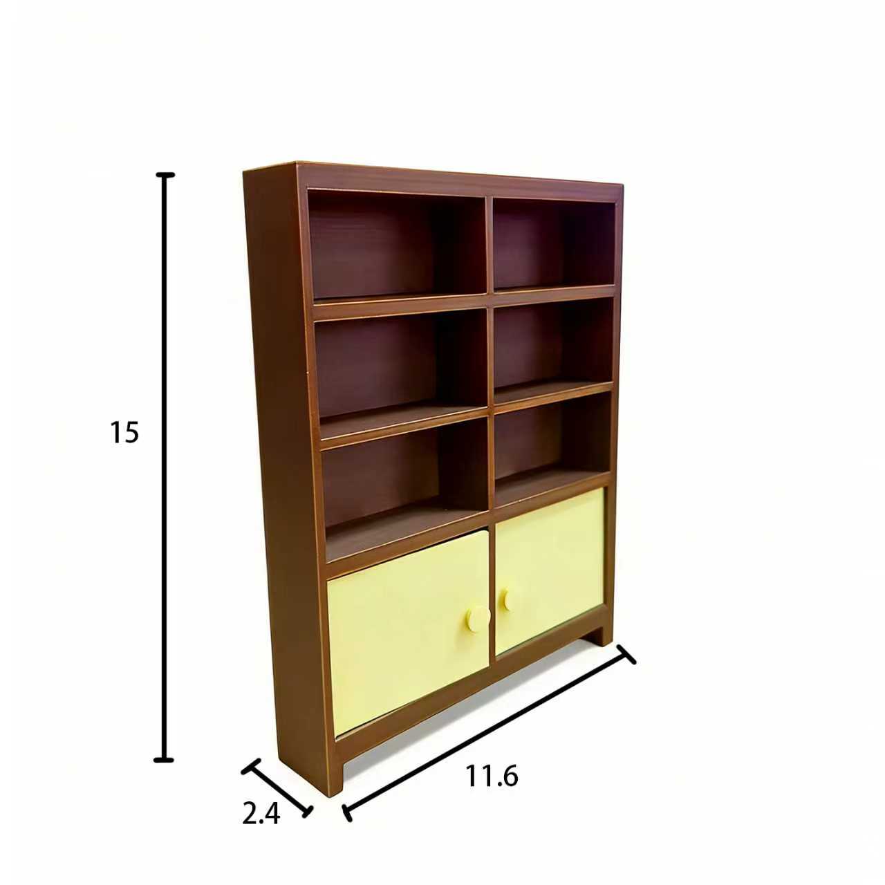 RHF12254 Wine Cabinet & Bar Counter 3D Printed Wood-Style Miniature Furniture Wine Cabinet Bar Counter Storage Box Shelf Model