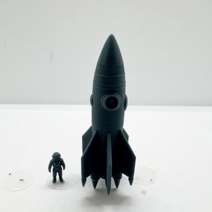 LYTS169 3D Printed Space-Themed Astronaut & Rocket Set - Miniature Model Scene