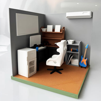 RHF121010 1/12 Esports House 3D Printing DIY Miniature Scenes Dollhouse Frame Creative Decorations Desktop Scenarios Mini Models 12-Inch BJD OB Doll