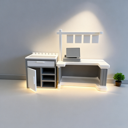 RHF12241 Fruit Platter Table Checkout Counter 3D printing DIY miniature scenes dollhouses creative ornaments desktop scenes and miniature models for BJD and OB dolls fruit platter table checkout counter