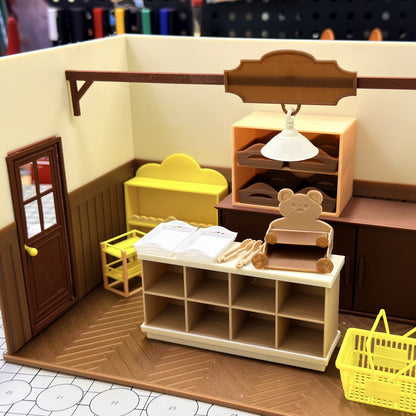 RHF283 Bakery Scene Full Set Bakery Scene SetFood Toy Accessories Dollhouse AccessoriesShop Scene Props