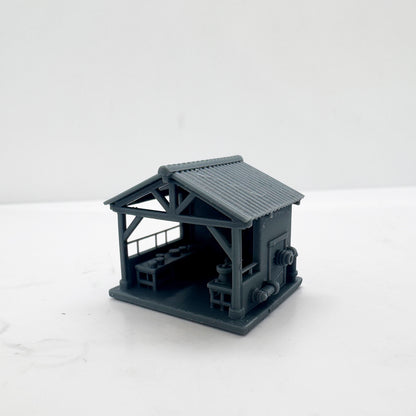 LYTS183 3D Printed Industrial-Style Railroad Pump House Miniature Model - Railroad Diorama
