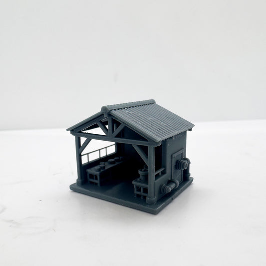 LYTS183 3D Printed Industrial-Style Railroad Pump House Miniature Model - Railroad Diorama