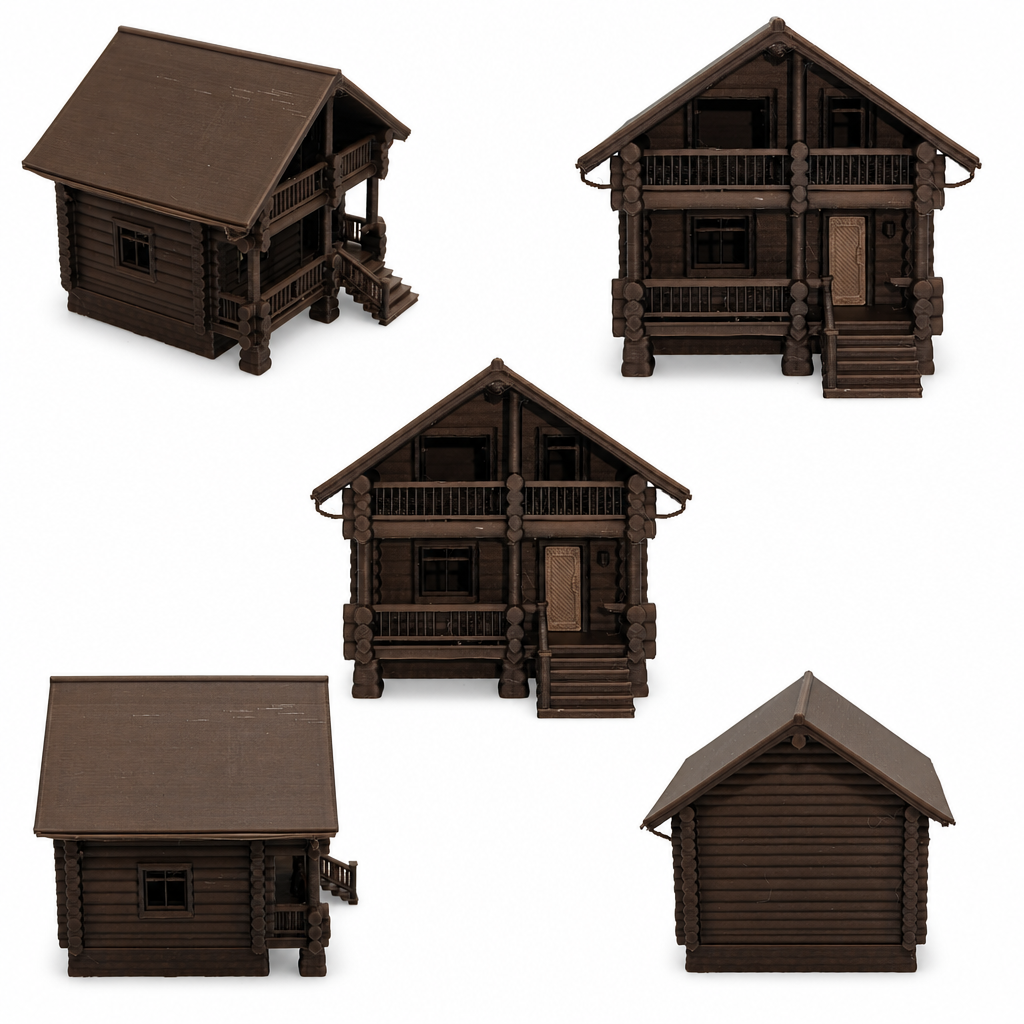 RHF0434 Small wooden house with stairs in the forest Desktop Ornament Sand Table Architecture Architectural Model Miniature House Small-scale Landscaping