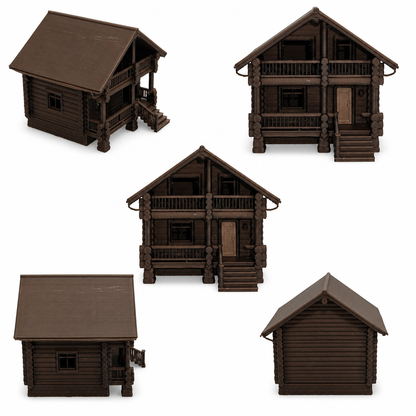 RHF0434 Small wooden house with stairs in the forest Desktop Ornament Sand Table Architecture Architectural Model Miniature House Small-scale Landscaping