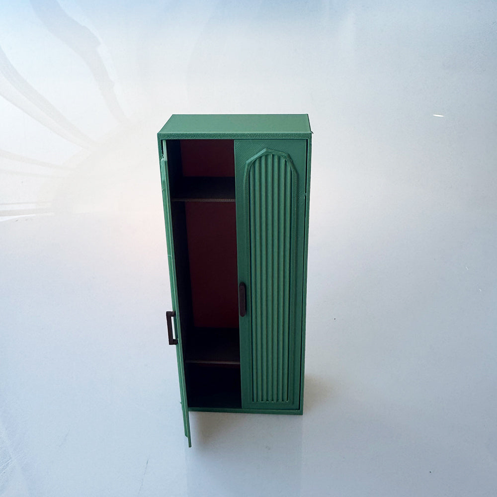 RHF12207  Green Double Door Wardrobe  Dollhouse Miniature 3D Printed