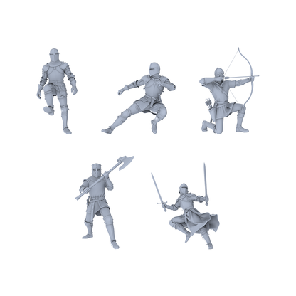 MRY-SFW LYGR049 Medieval knight, combat pose, historical theme, magic theme, wargame, resin white model, fantasy theme, wargaming miniature, scene character, figure, hand-painted S Scale