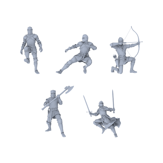 MRY-SFW LYGR049 Medieval knight, combat pose, historical theme, magic theme, wargame, resin white model, fantasy theme, wargaming miniature, scene character, figure, hand-painted S Scale