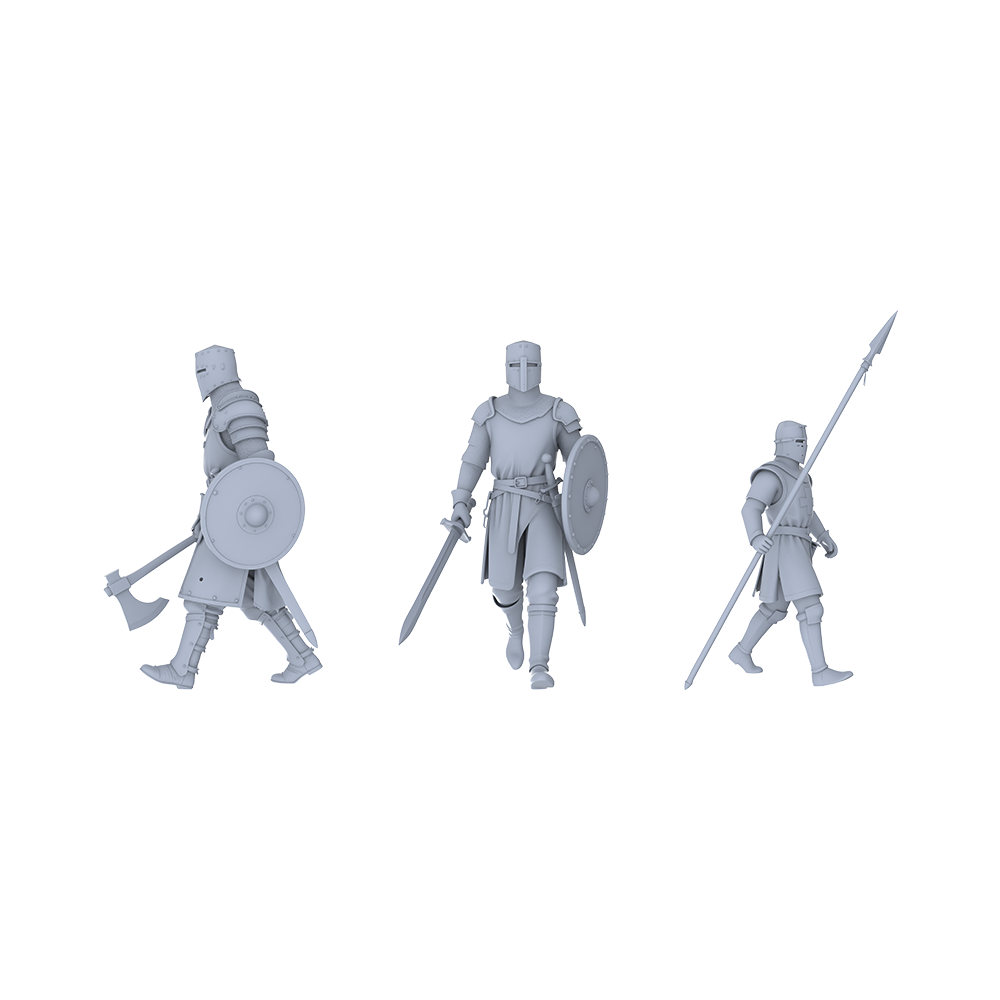 MRY-SFW LYGR047 Medieval knight, walking pose, historical theme, magic theme, wargame, resin white model, fantasy theme, wargaming miniature, scene character, figure, hand-painted S Scale